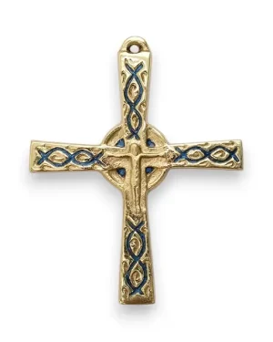 Crucifix bronze émaillé – 9cm – 320