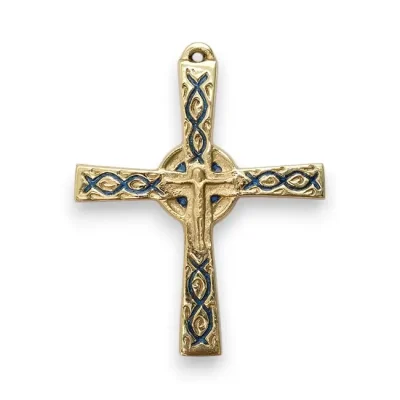 Crucifix bronze émaillé – 9cm – 320