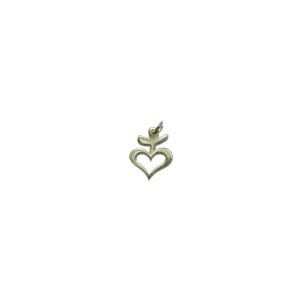 Pendentif sacré-coeur en bronze – 2,4cm – V11 - Les Tailleurs d'Images