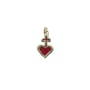 Sacré-coeur pendentif bronze émaillé – 3,9cm – v12