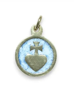 Médaillon pendentif bronze émaillé – 2cm – v18