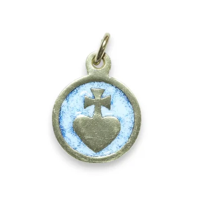 Médaillon pendentif bronze émaillé – 2cm – v18