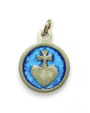 Médaillon pendentif bronze émaillé – 2cm – v18