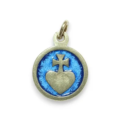 Médaillon pendentif bronze émaillé – 2cm – v18