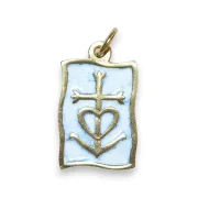 Croix de Camargue blanche en pendentif