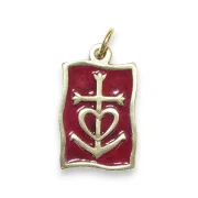 Pendentif Croix de Camargue rouge