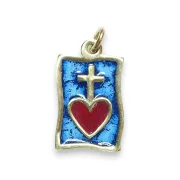 Pendentif du sacré-cœur sur fond bleu