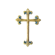 Croix Murale en Bronze Émaillé avec Fleur de Lys