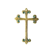 Croix Murale en Bronze Émaillé avec Fleur de Lys
