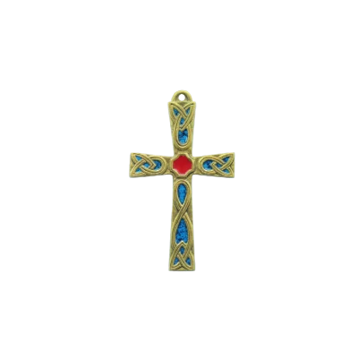 Croix Celtique Émaillée en Bronze  – 12 cm – 0182