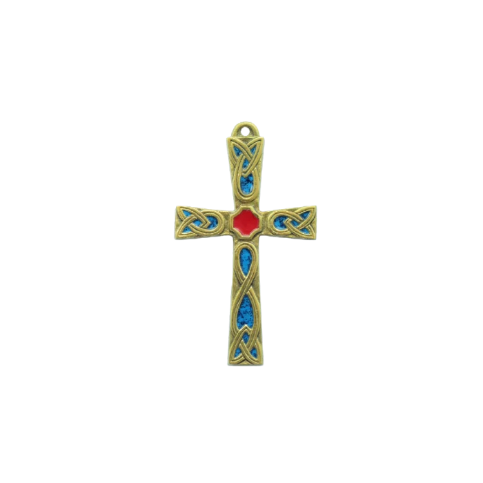 Croix Celtique Émaillée en Bronze  – 12 cm – 0182