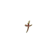 Croix fine pendentif bronze émaillé – 2,8cm – V23 ROUGE - Les Tailleurs d'Images