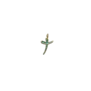 Croix fine pendentif bronze émaillé – 2,8cm – V23 VERT - Les Tailleurs d'Images