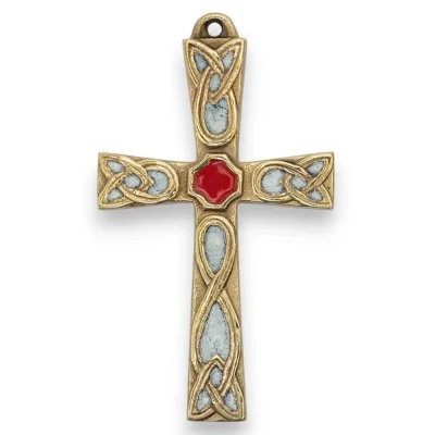 Croix Celtique Émaillée en Bronze  – 12 cm – 0182