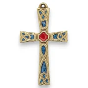 Croix Celtique bleue en bronze
