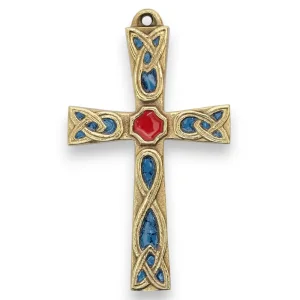 Croix Celtique Émaillée en Bronze  – 12 cm – 0182