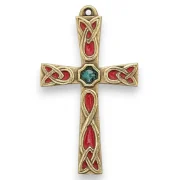 Croix Celtique rouge en bronze