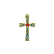 Croix Celtique Émaillée en Bronze
