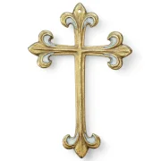 Croix Murale en Bronze Émaillé avec Fleur de Lys