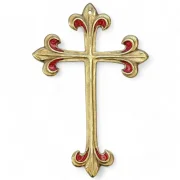 Croix Murale en Bronze Émaillé avec Fleur de Lys