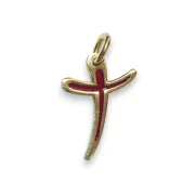 Pendentif croix fine "il est vivant"