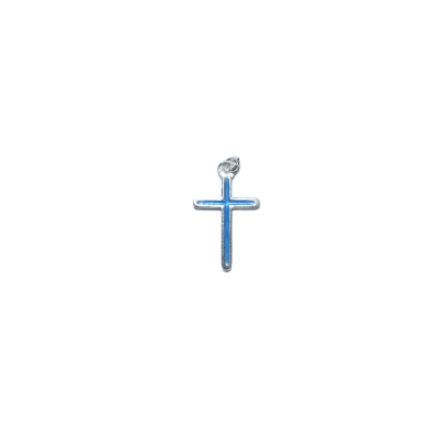 Croix fine pendentif argent émaillé – 2,8cm – VA21