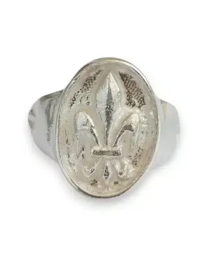 Chevalière fleur de lys en argent – NA113NE