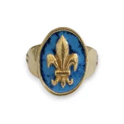 Bague fleur de lys en bronze émaillé – N113