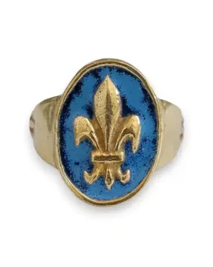 Bague fleur de lys en bronze émaillé – N113