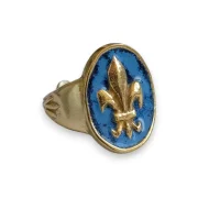 Bague fleur de lys en bronze émaillé – N113