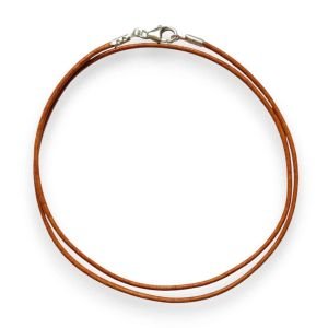 Cordon en cuir havane pour pendentif – 41cm – 45cm