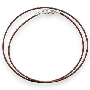Cordon cuir pour pendentif – Marron foncé – Qualité supérieure