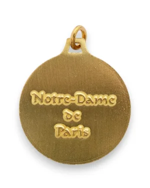 Médaille vitrail de Notre-Dame de Paris en bronze émaillé – 3cm – N156