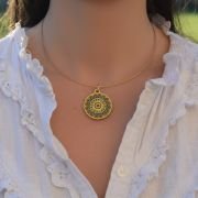 Médaille vitrail de Notre-Dame de Paris en bronze émaillé – 3cm – N156