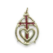 Pendentif croix de Camargue émaillée rouge