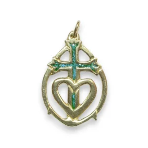 Pendentif croix de Camargue Bronze émaillé – N175