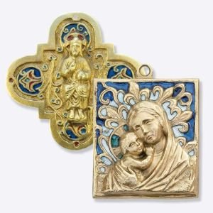 Icones bronze et plaques d'art religieux